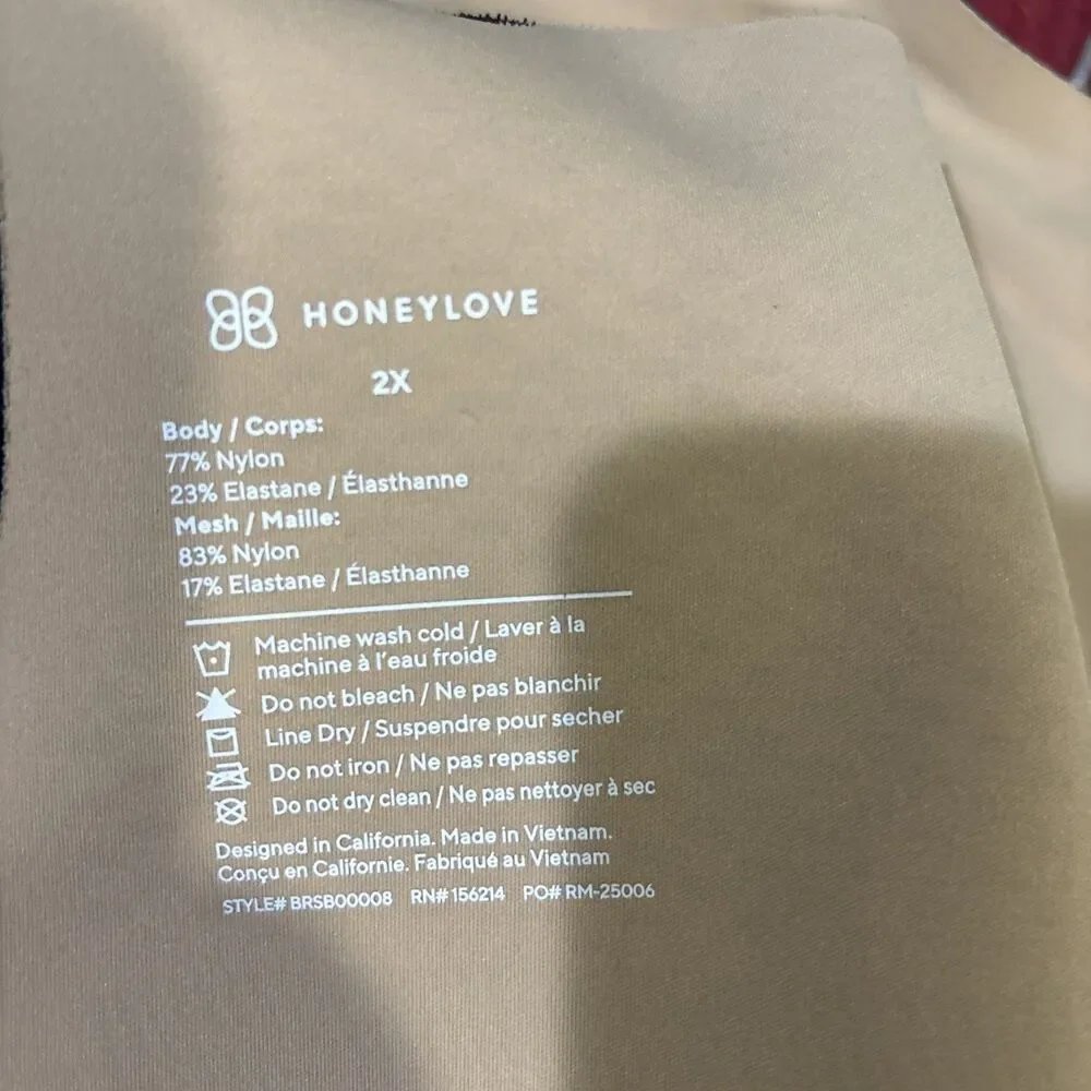 Honeylove Bra 2X Black Crossflex Activity Cloudfuse Wireless Comfort Support